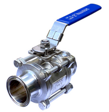 Load image into Gallery viewer, AI 304 SST 2&quot; Sanitary Tri-Clamp with On/Off Ball Valve &amp; Lock
